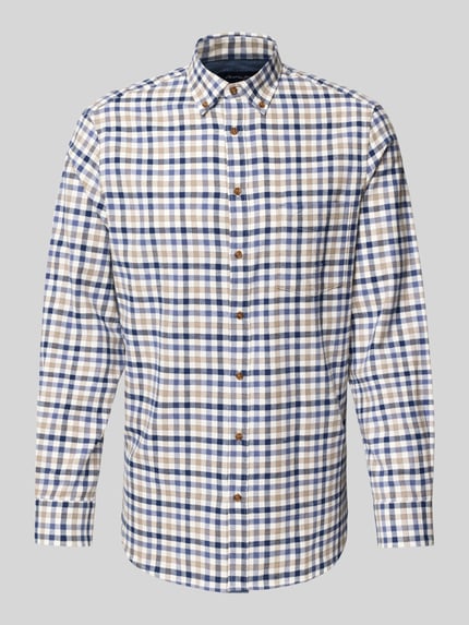 Christian Berg Men Slim Fit Freizeithemd mit Button-Down-Kragen Taupe 2