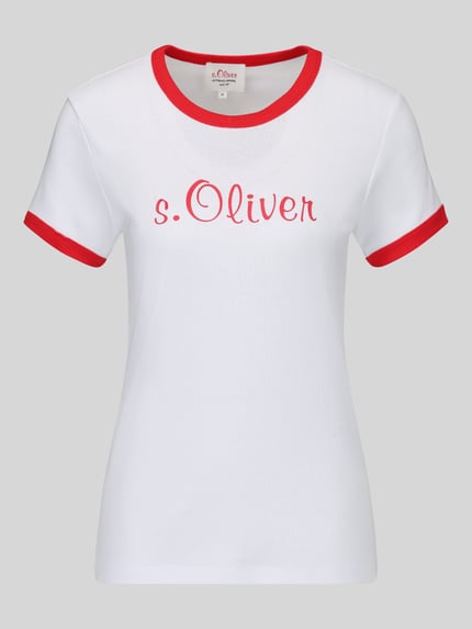 s.Oliver RED LABEL Męski t-shirt o kroju regular fit z czystej bawełny - s.Oliver x Heidi Klum Czerwony 2