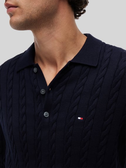 Tommy Hilfiger Regular Fit Pullover aus reiner Baumwolle Marine 3