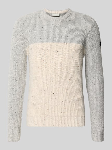 Tom Tailor Regular Fit Strickpullover aus Baumwoll-Mix  Offwhite Melange 2