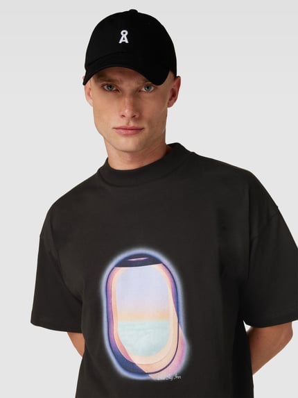Blue Sky Inn t-shirt o kroju oversized ze stójką Czarny 3