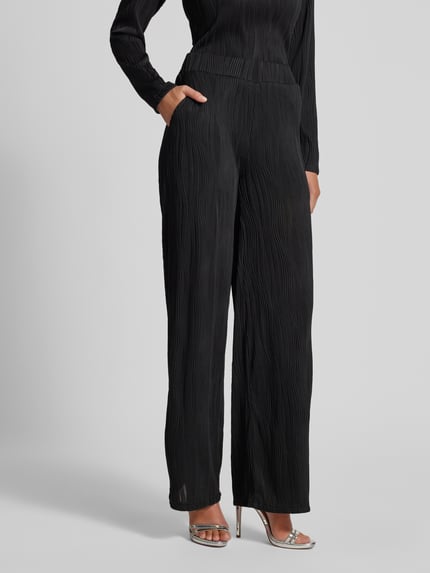 Moves Wide Leg Stoffhose mit Strukturmuster Modell 'Evisa' Black 4