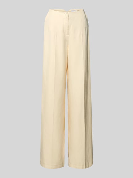 wide fit stoffen broek met persplooien Shop The Look MANNEQUINE