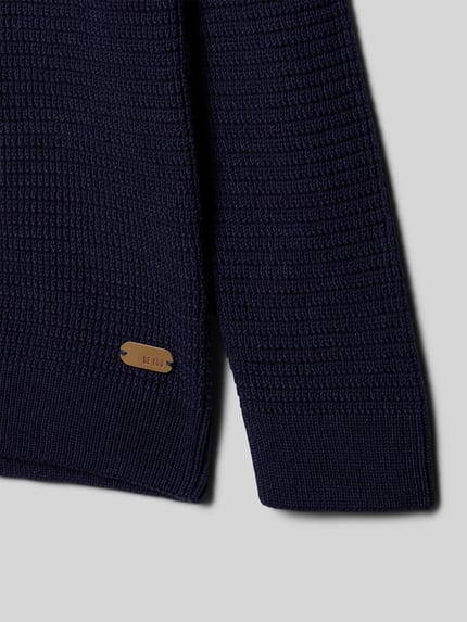 Blue Seven Sweter o kroju regular fit z imitacji dzianiny Granatowy 2