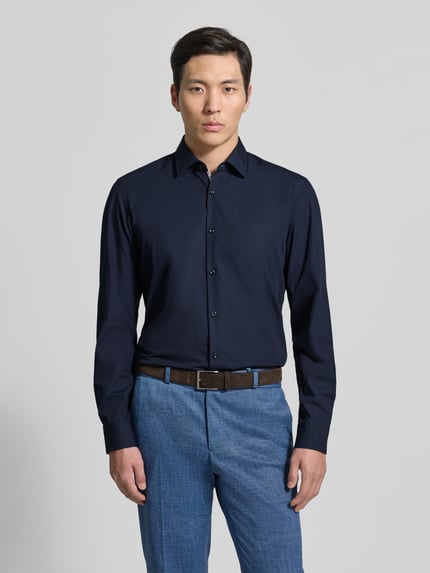 HUGO Slim Fit Businesshemd aus reiner Baumwolle Modell 'KOEY' Marine 4