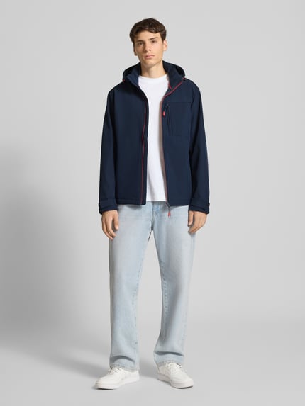 JACK & JONES Softshell-Jacke mit Brusttasche und Ärmelriegeln Marine 1
