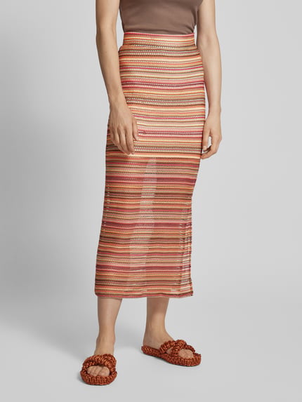 OBJECT Maxirok met ajourpatroon, model 'ISA ARTHINE' Fuchsia - 4