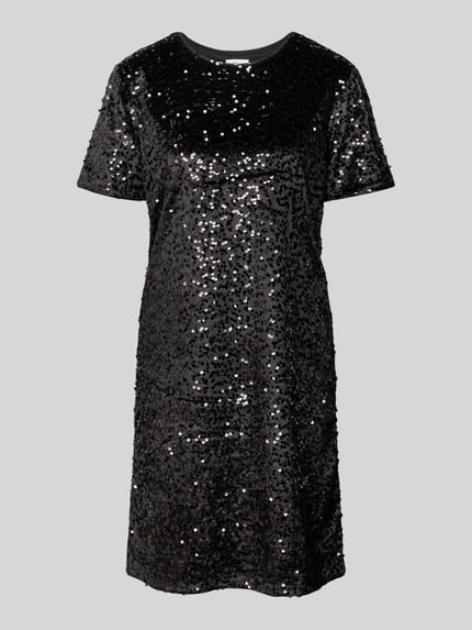 s.Oliver RED LABEL Vloeiende cocktailjurk met pailletten BLACK - 2
