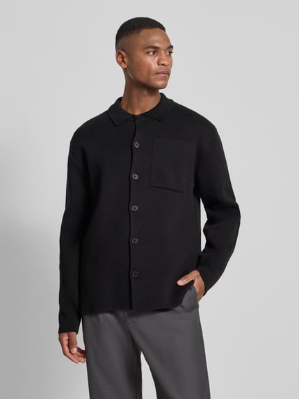 Strellson Regular Fit Poloshirt aus Baumwoll-Woll-Mix Modell 'AIDEN' Black 4
