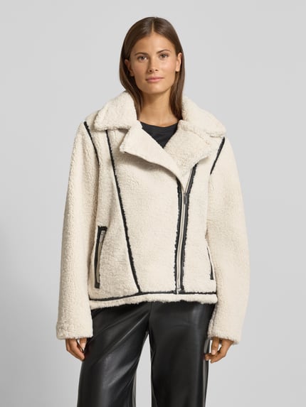 Christian Berg Woman Selection Jacke mit Teddyfell und Umlegekragen Offwhite 4