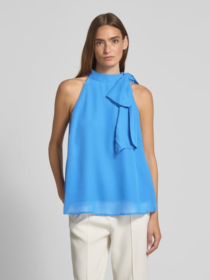 Gestuz Regular fit blousetop met strik, model 'sanka' Koningsblauw - 4