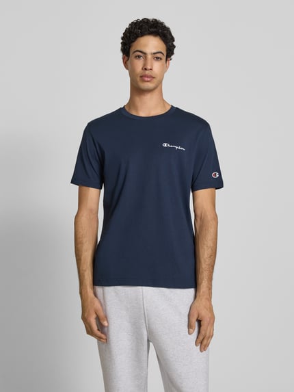 Champion T-shirt met label-stitchings en ronde halsuitsnijding Marineblauw - 4