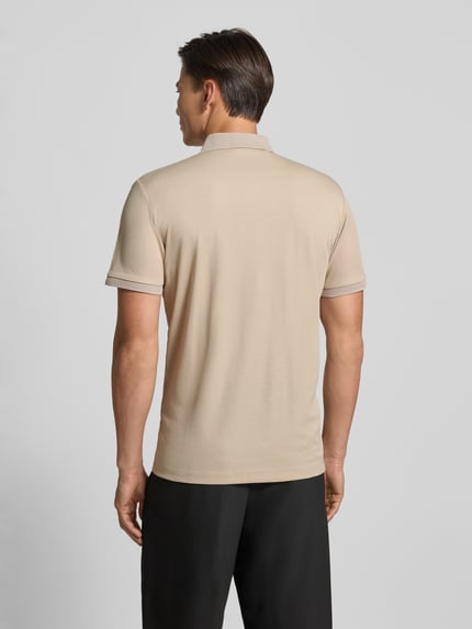 Selected Regular fit poloshirt van katoenmix, model 'FAVE' Beige - 5