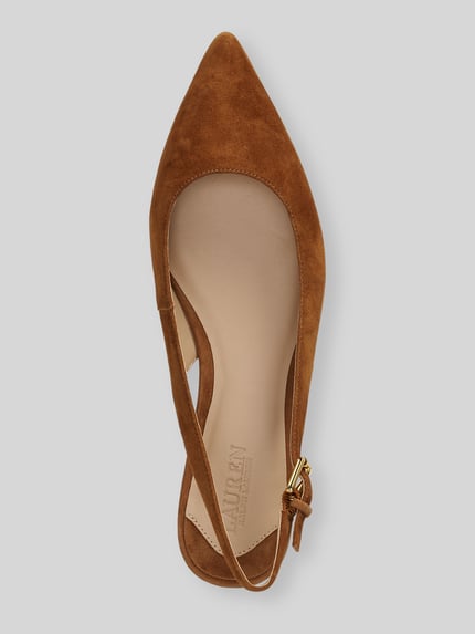 Lauren Ralph Lauren Ballerina aus echtem Veloursleder Camel 3