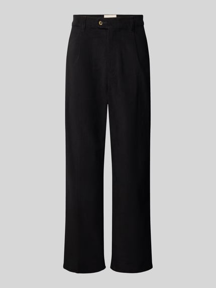 Produktfoto, Corduroy broek met achterzakken Model 'Script' van BLKVIS in zwart, puur katoen, wijd been, maat 32 bandwijdte 42 cm, binnenbeenlengte 77 cm