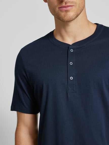 SCHIESSER T-Shirt mit kurzer Knopfleiste Dunkelblau 3