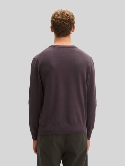Marc O'Polo Regular Fit Pullover aus Baumwoll-Mix mir Schurwoll-Anteil Bordeaux 5