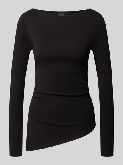 Gina Tricot Slim Fit Longsleeve aus elastischem Baumwoll-Mix Black 1