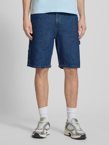 REVIEW Baggy Fit Jeansshorts mit Eingrifftaschen Blau 4