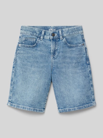 Produktfoto, Regular Fit Jeansshorts aus Baumwoll-Mix von s.Oliver RED LABEL, blau, Denim-Optik, 5-Pocket-Design, Twill-Struktur