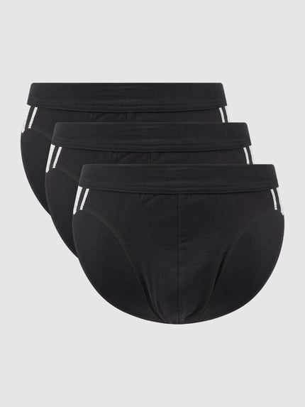 SCHIESSER slip met stretch in set van 3 Zwart - 1