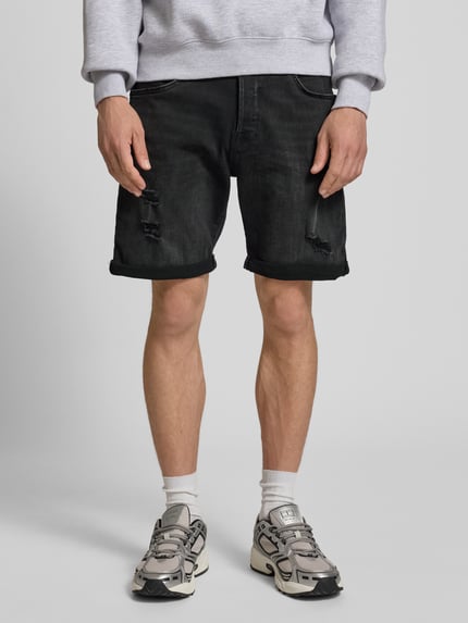 JACK & JONES Regular Fit Jeansshorts im 5-Pocket-Design Modell 'RICK' Black 4