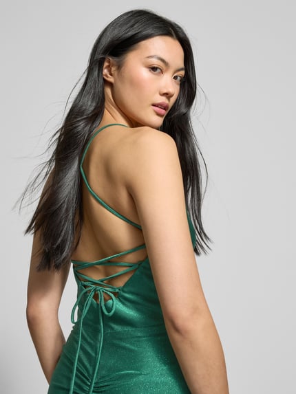 LUXUAR FASHION Abendkleid mit Herz-Ausschnitt Smaragd 3
