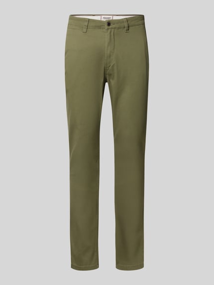 JACK & JONES Spodnie o kroju slim fit z wpuszczanymi kieszeniami model ‘MARCO’ Oliwkowy 2