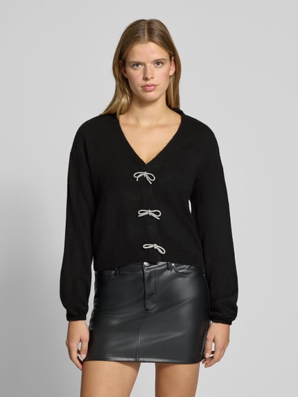 ONLY Strickjacke mit dekorativen Schleifen Black 4