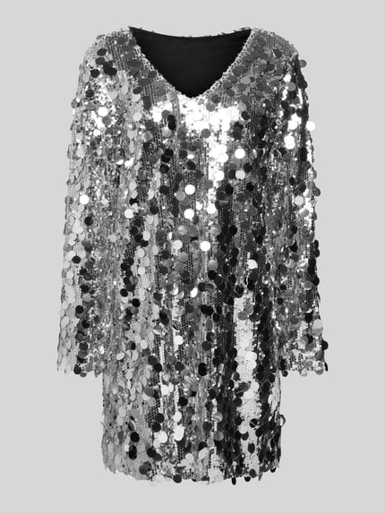 Moves Minikleid mit Paillettenbesatz Modell 'Idona' Silber 2