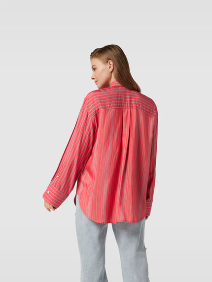 Victoria Beckham overhemdblouse met streepmotief Felroze - 5