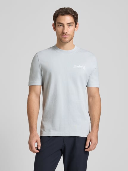 Barbour Relaxed Fit T-Shirt aus reiner Baumwolle Modell 'WILDFELL' Hellblau 4
