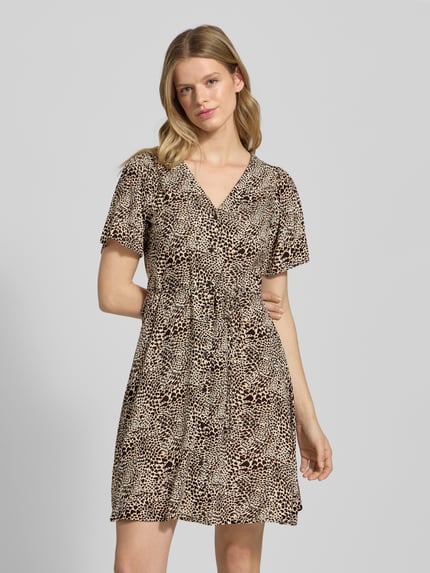 ONLY Mini-jurk van pure viscose model 'EVIDA' Taupe - 4