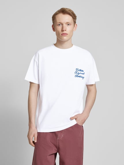 BLKVIS T-Shirt mit Label-Stitching Modell 'PRIMAVERA' Weiss 4