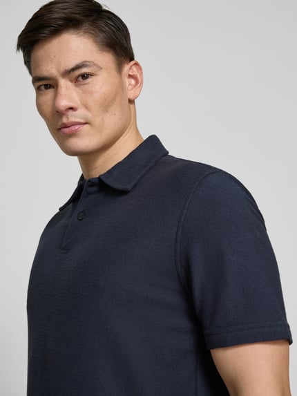 Samsøe Samsøe Regular Fit Poloshirt mit kurzer Knopfleiste Dunkelblau 3