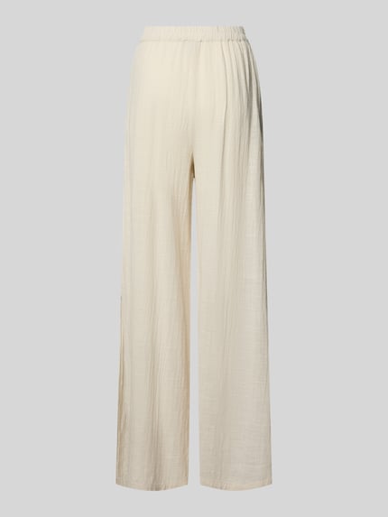 Produktfoto, Loose Fit Hose aus reiner Baumwolle Modell 'AGNES' von Pieces, jednolity kolor, flammgarn, elastyczny pas, damskie