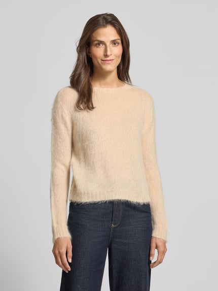 Max Mara Studio Regular Fit Strickpullover mit Mohair-Anteil Modell 'ACETO' Beige 4