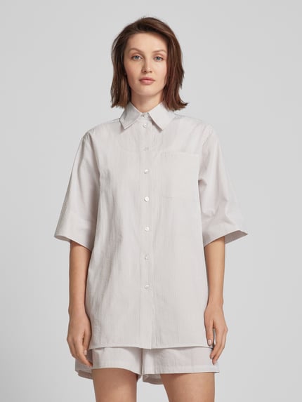 MM by Max Mara Kurzarmbluse mit Bindegürtel Modell 'TEXAS' Ecru 4