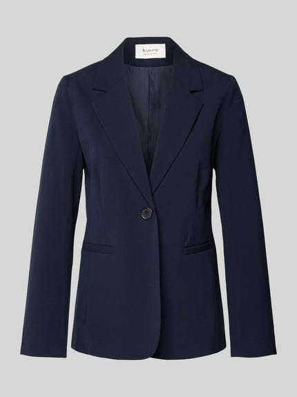 Produktfoto, Relaxed Fit Blazer mit Reverskragen Modell 'Danta' von B.Young aus Material-Mix mit Viskose-Anteil, dunkelblau, Knopfverschluss, Paspeltaschen