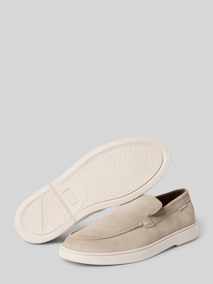 Productfoto, Loafers uit leer Model 'LIAM' van PS Poelman, heren Comfortmodel, afgeronde punt, beige, structuur glad leer, hakhoogte maat 44: 3 cm, schachthoogte: 6 cm, schachtbreedte: 12 cm