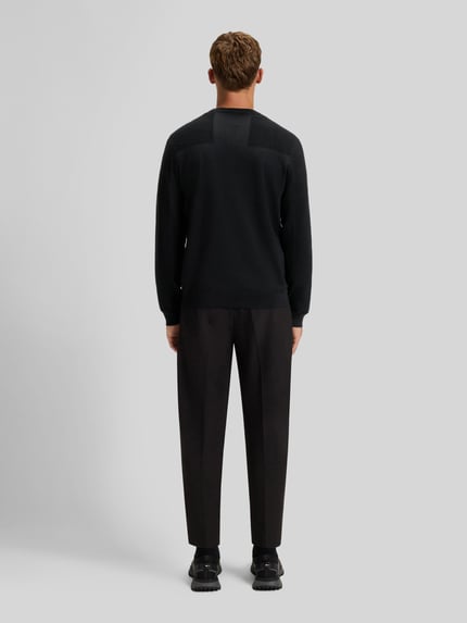 BOSS Green Regular Fit Pullover mit Logo-Schriftzug Dunkelblau 5