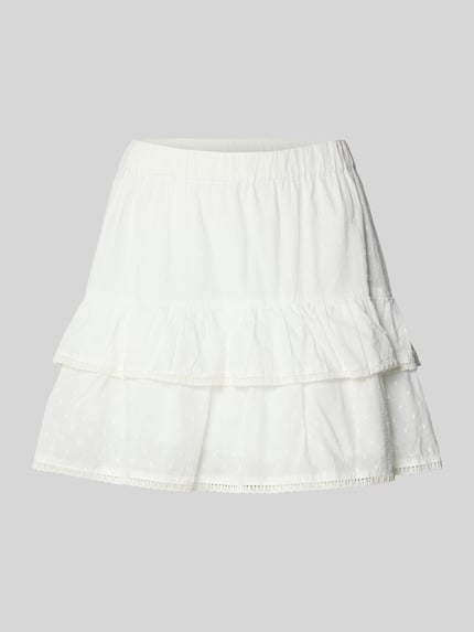 Produktfoto, Volant Mini-Rock aus reiner Baumwolle 'TRINE' von Vero Moda, Optik: Unifarben, Passform: Volant, Muster: Gepunktet, Materialverarbeitung: Popeline