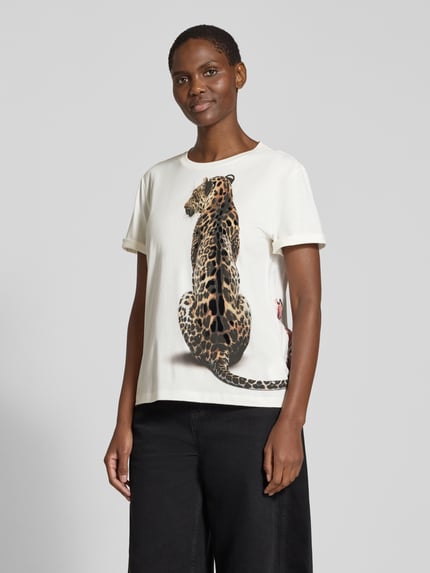 Marc Cain T-Shirt mit großem Tiermotiv-Print Offwhite 4
