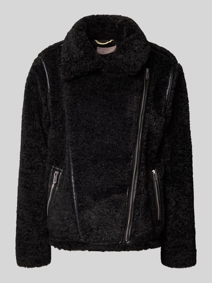 Christian Berg Woman Selection Jack met teddybont en platte kraag Zwart - 2