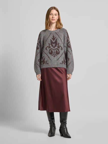 MOS MOSH Loose Fit Strickpullover aus Woll-Mix Modell 'Daya' Mittelgrau 1