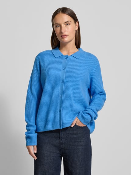 Fynch-Hatton Strickjacke aus Kaschmir mit Umlegekragen Royal 4