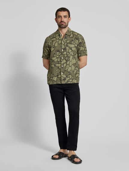 Selected Chinosy o kroju slim fit z mieszanki bawełny model 'MILES' Czarny 1