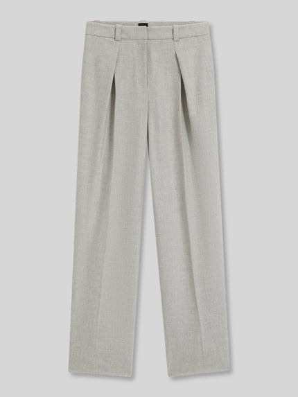 BOSS Orange Wijde broek van flanel met wol, model 'TAFLONG' Lichtgrijs gemêleerd - 2