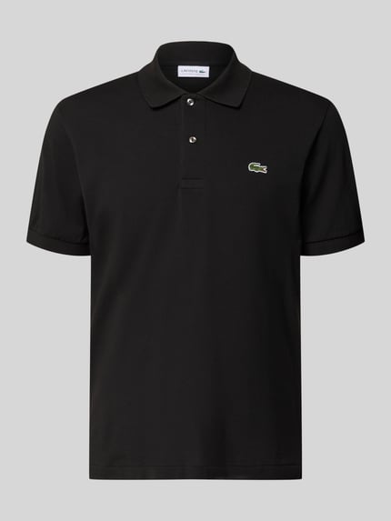 Produktfoto, Regular Fit Poloshirt aus Baumwoll-Mix von Lacoste in Optik: Unifarben mit Logo-Detail, Polokragen, Piqué, kurzarm, asymmetrisch.