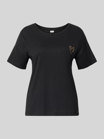 s.Oliver RED LABEL Regular fit pyjamabovendeel van een mix van katoen en viscose Donkerbruin - 1